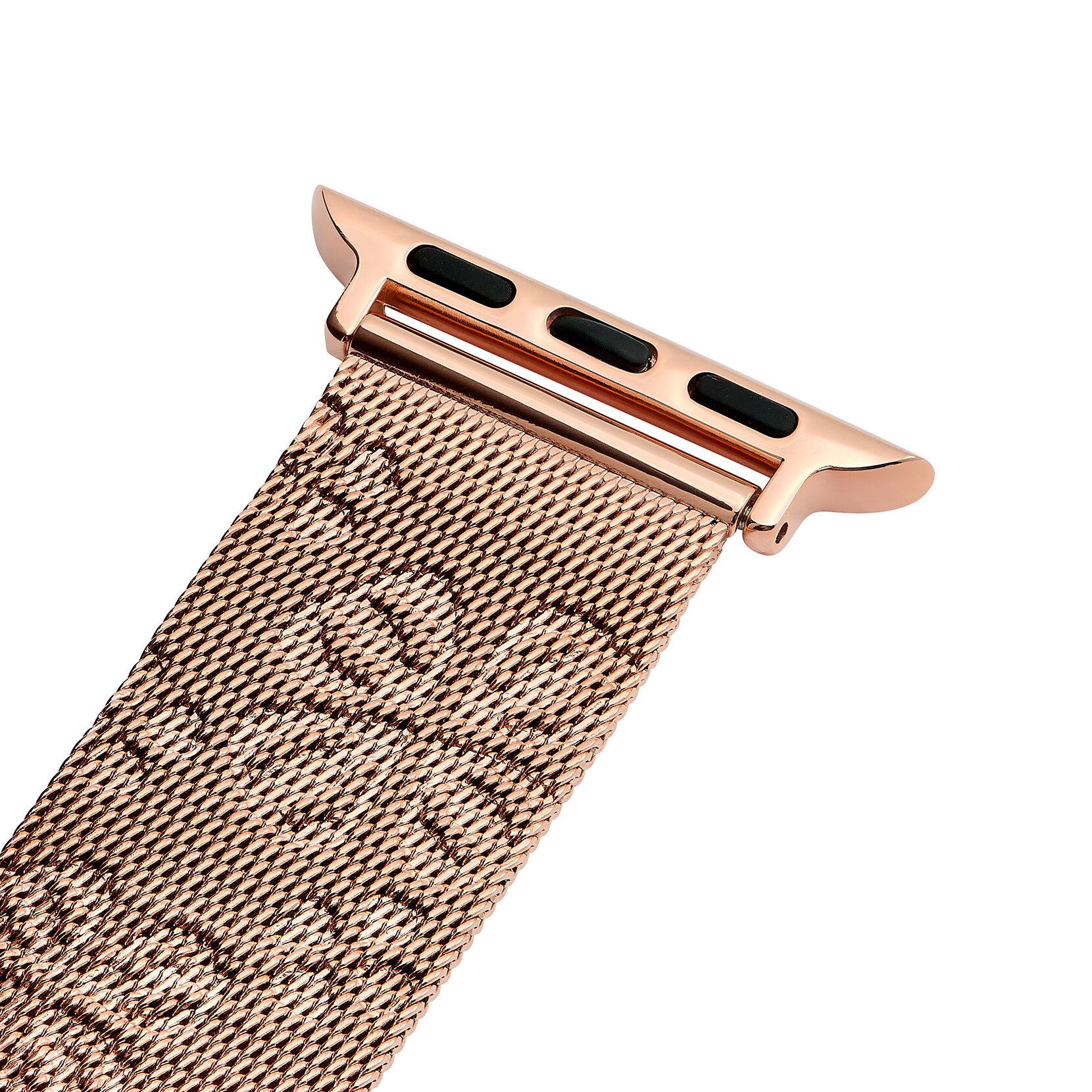 Bracelet milanais Or rose avec motif floral ciselé