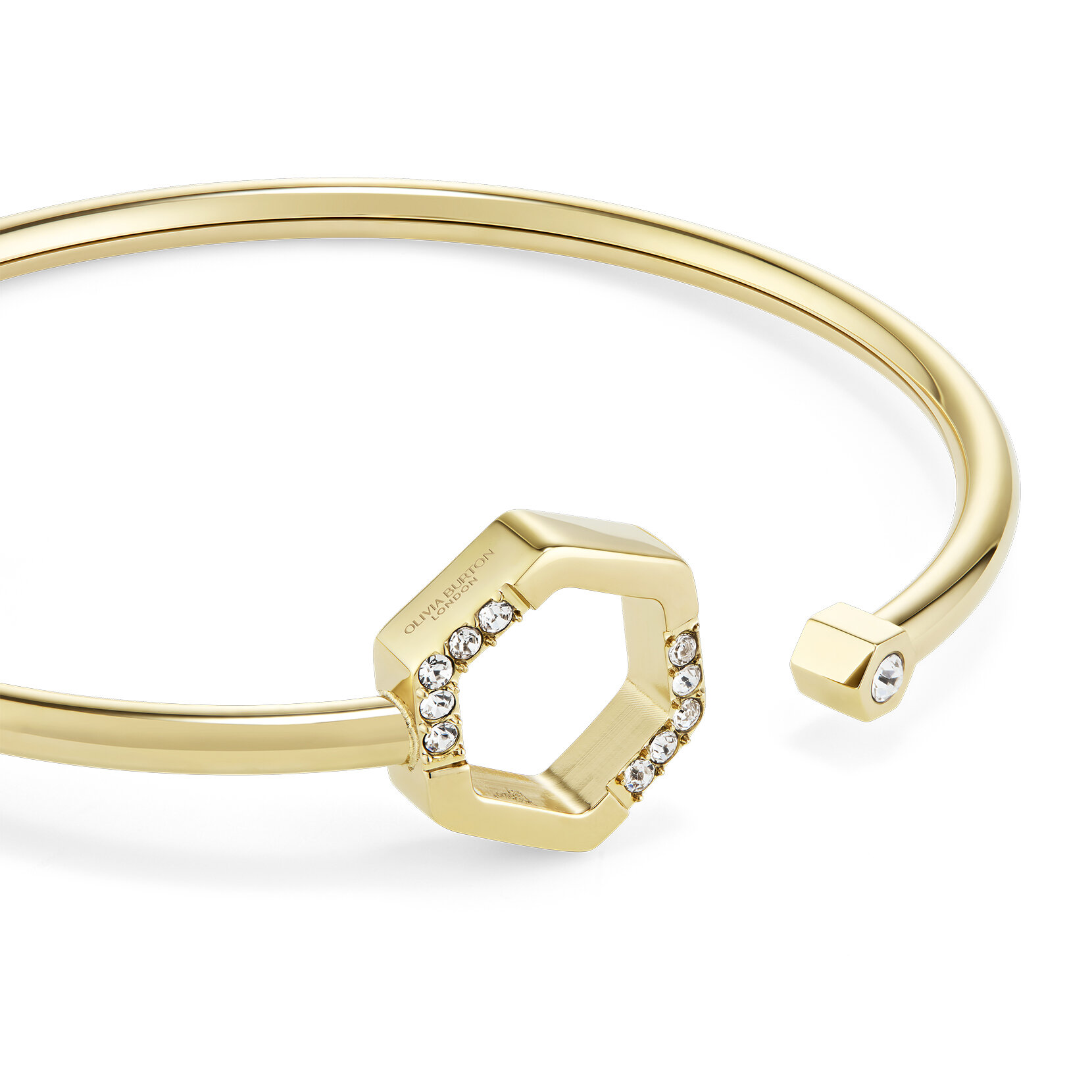 Crystal Honeycomb Gold Plated Bangle