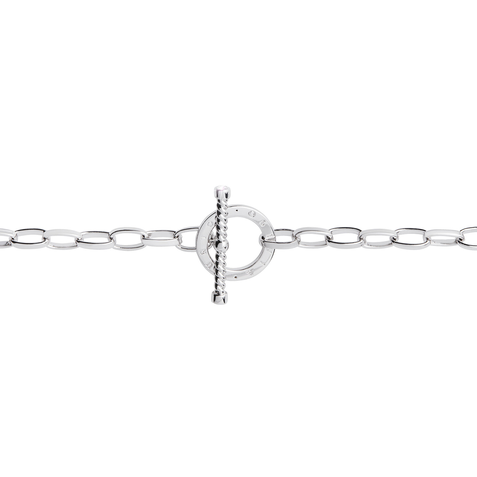 Bejewelled T-Bar Necklace Silver 