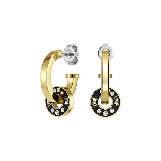 Créoles Shooting Star Onyx & Or plaqué