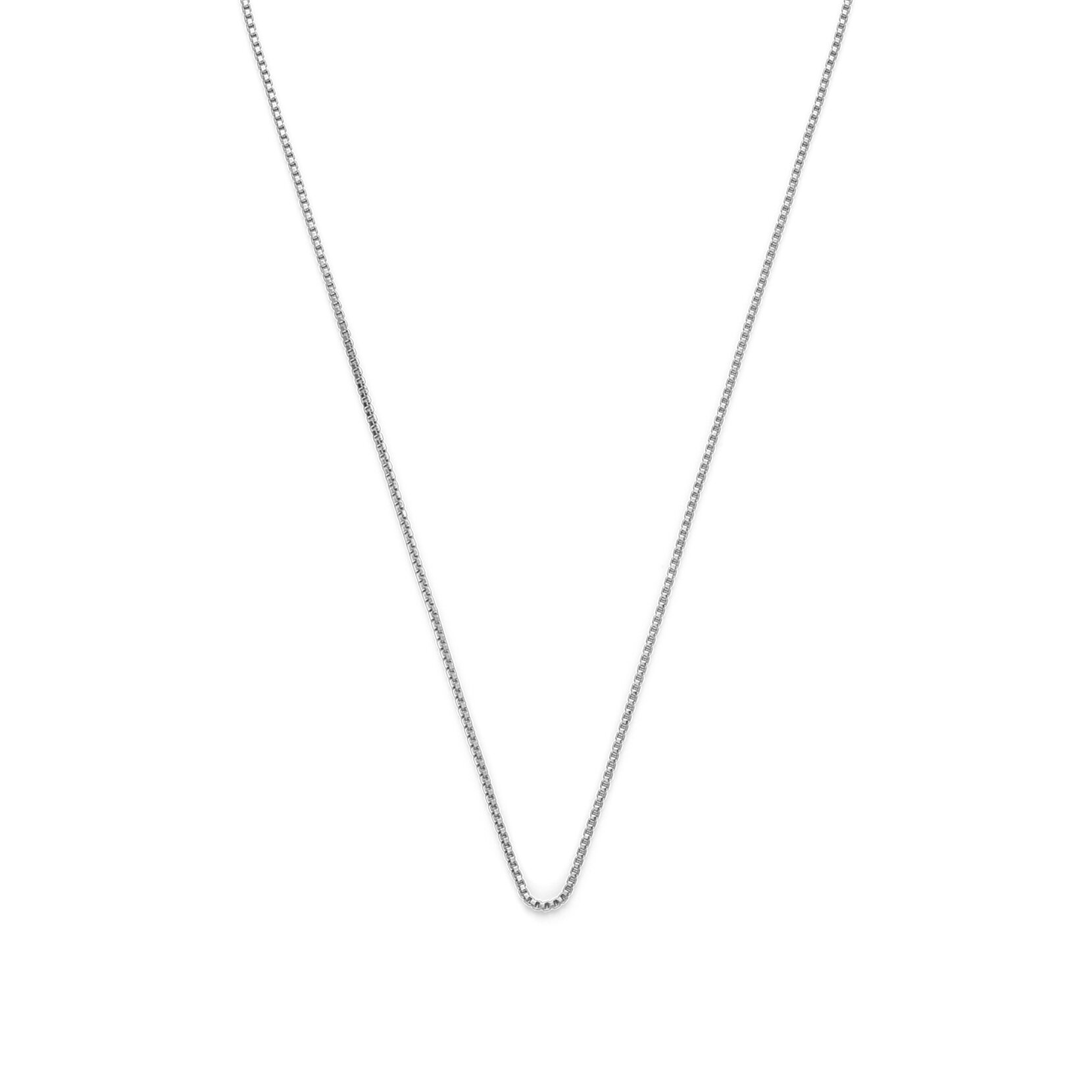Venetian Silver Tone Box Chain Necklace