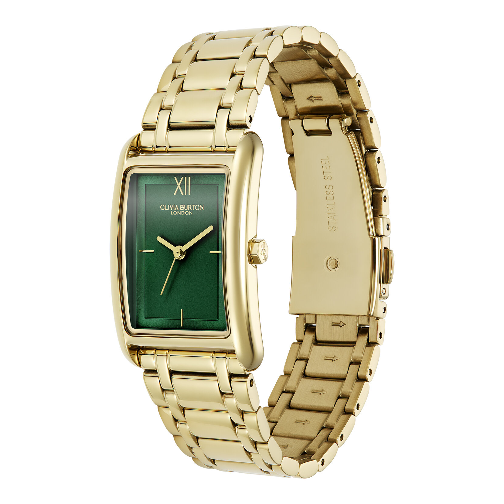 Bracelet de Montre Grove 23mm Vert Forêt & Or