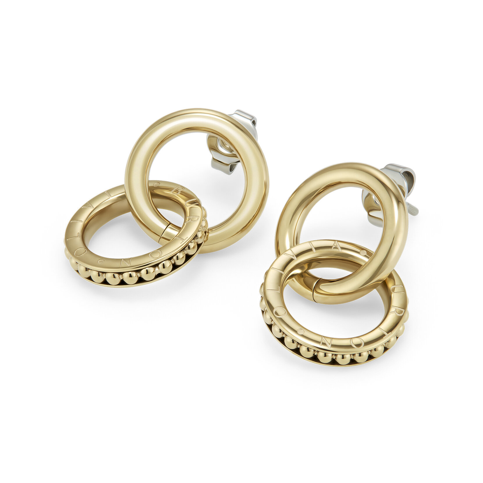 Boucles d'oreilles Amity Interlock Plaqué Or