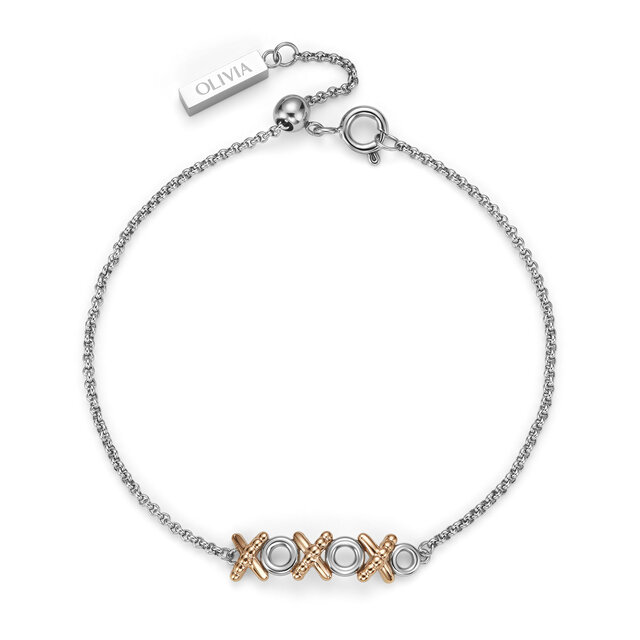 Bracelet XO Entwine Plaqu&eacute; Or Rose & Argent