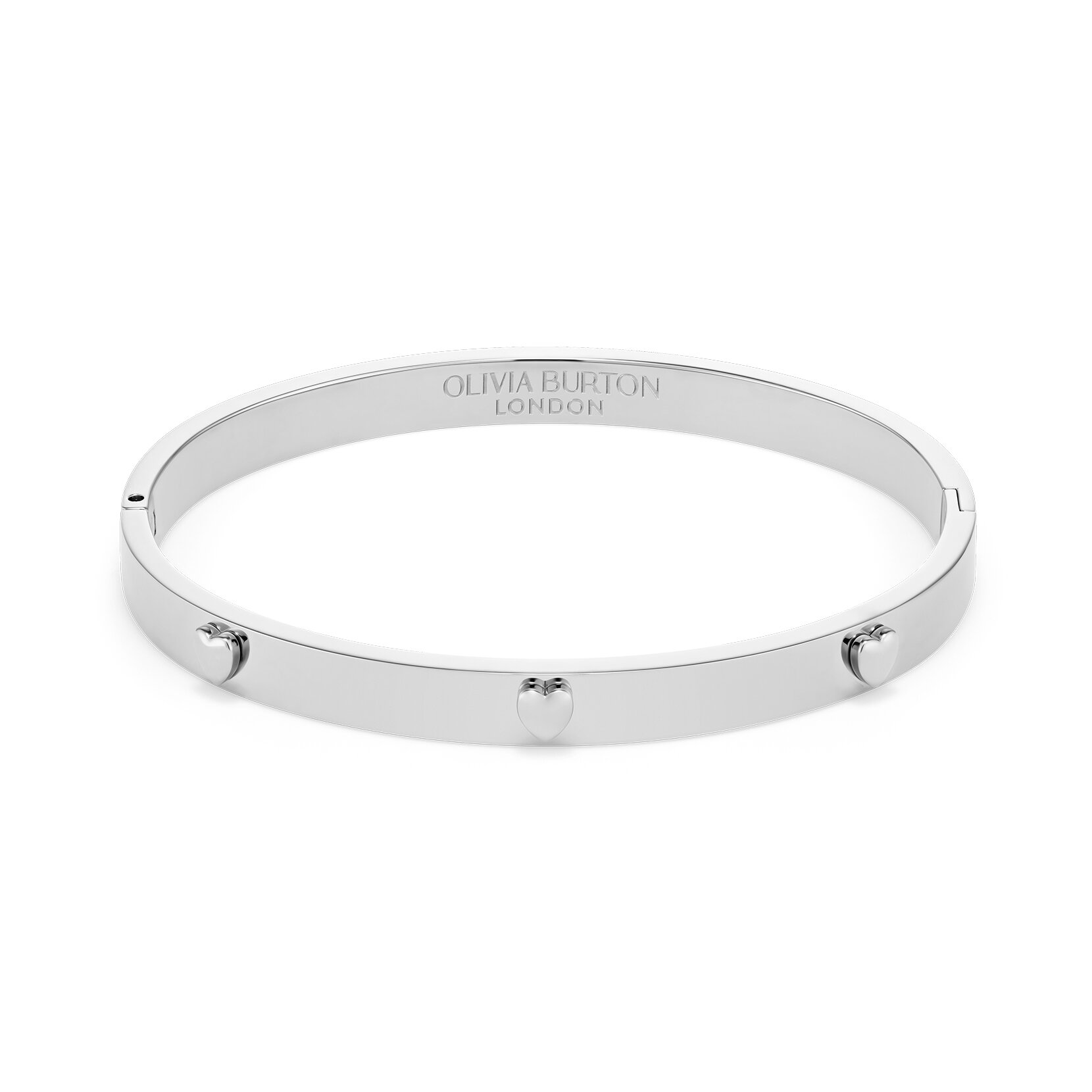Mini Heart Silver Tone Bangle