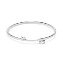 Baguette Crystal Silver Tone Bangle