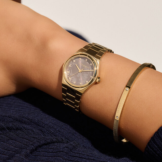 28mm Mini Hexa Mushroom & Gold Bracelet Watch