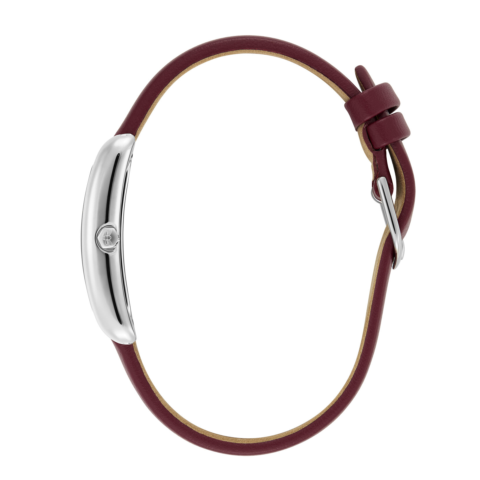 Bracelet de Montre en Cuire Grove 23mm Argent & Canneberge
