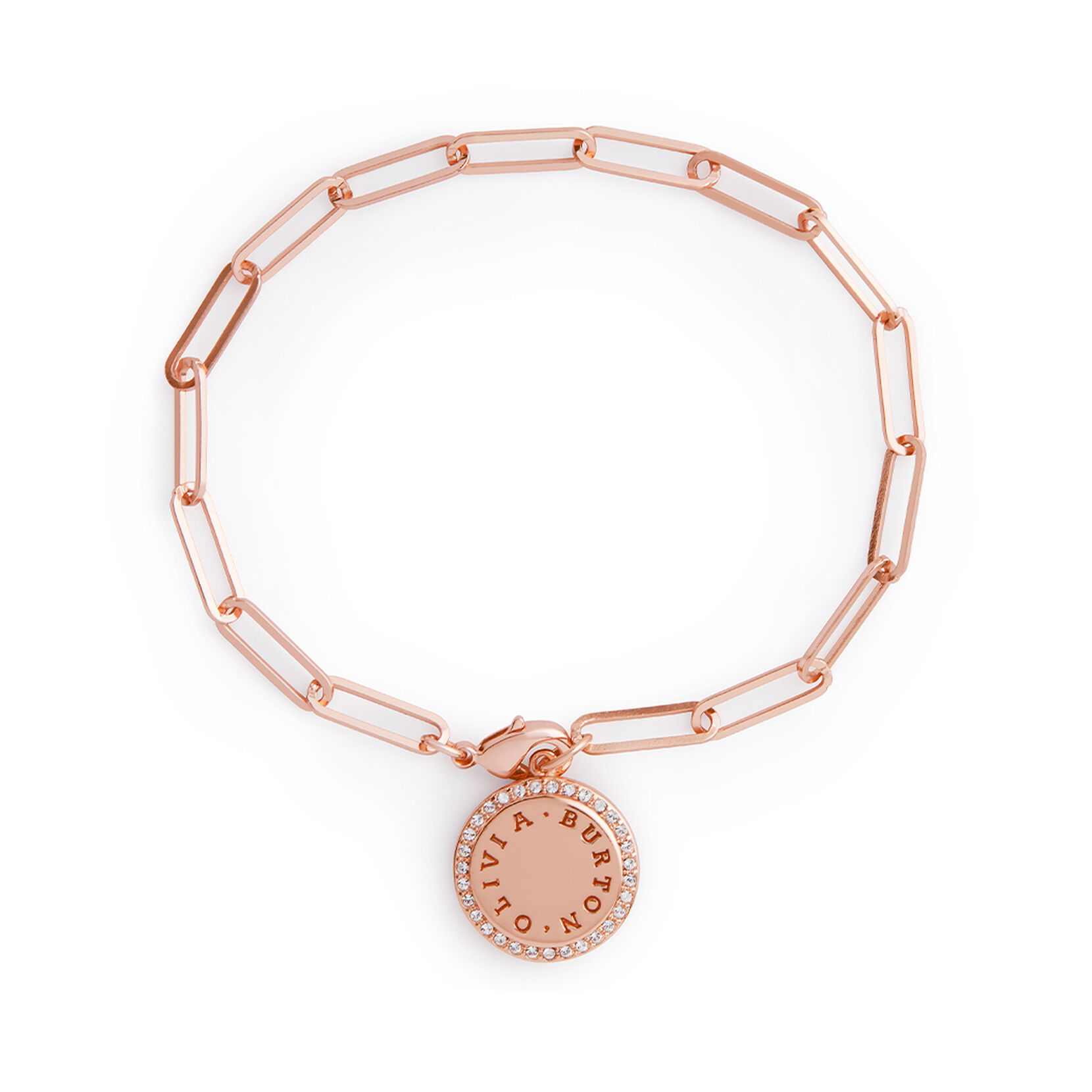 Bejewelled Classics Rose Gold Chain Bracelet Olivia Burton London