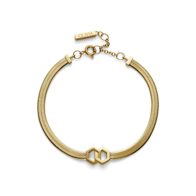 Honeycomb Loop Gold Plated Bracelet