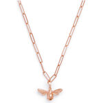 Collier Lucky Bee chaîne épaisse or rose