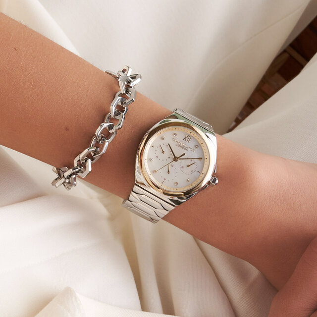 36mm Lustre Multi-Function White & Two Tone Bracelet Watch