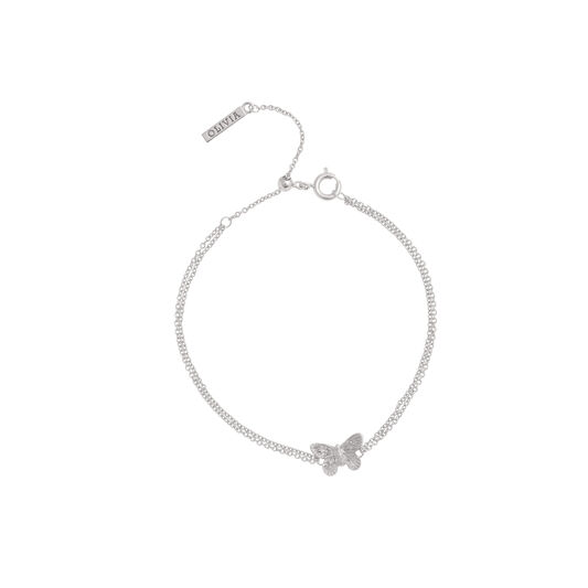 3D Butterfly Silver Bracelet
