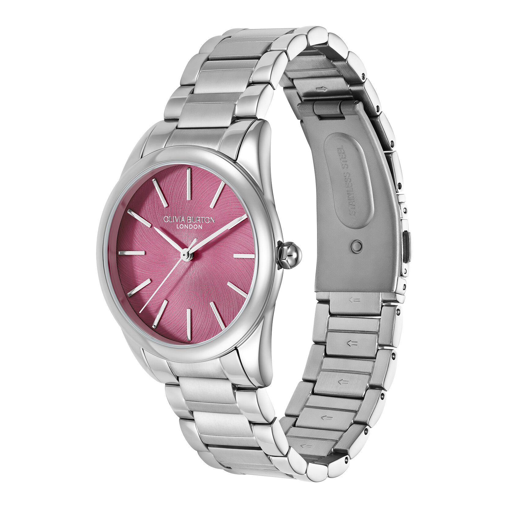 Montre Glowful Rose Crush & Bracelet Argenté 34mm