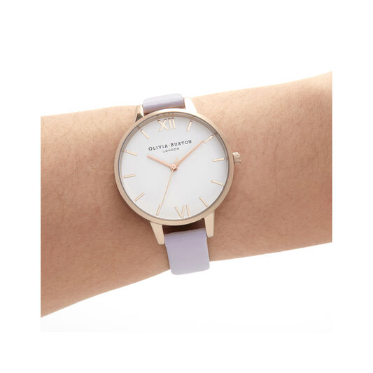 Demi White Dial Parma Violet & Pale Rose Gold