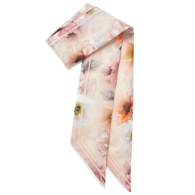Vegan Friendly Cream & Rose Gold Watch and Sunlight Floral Skinny Scarf Gift Set
