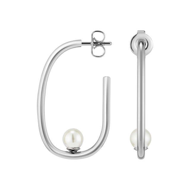 Boucles d'oreilles Créoles Pearls & Beads Argent