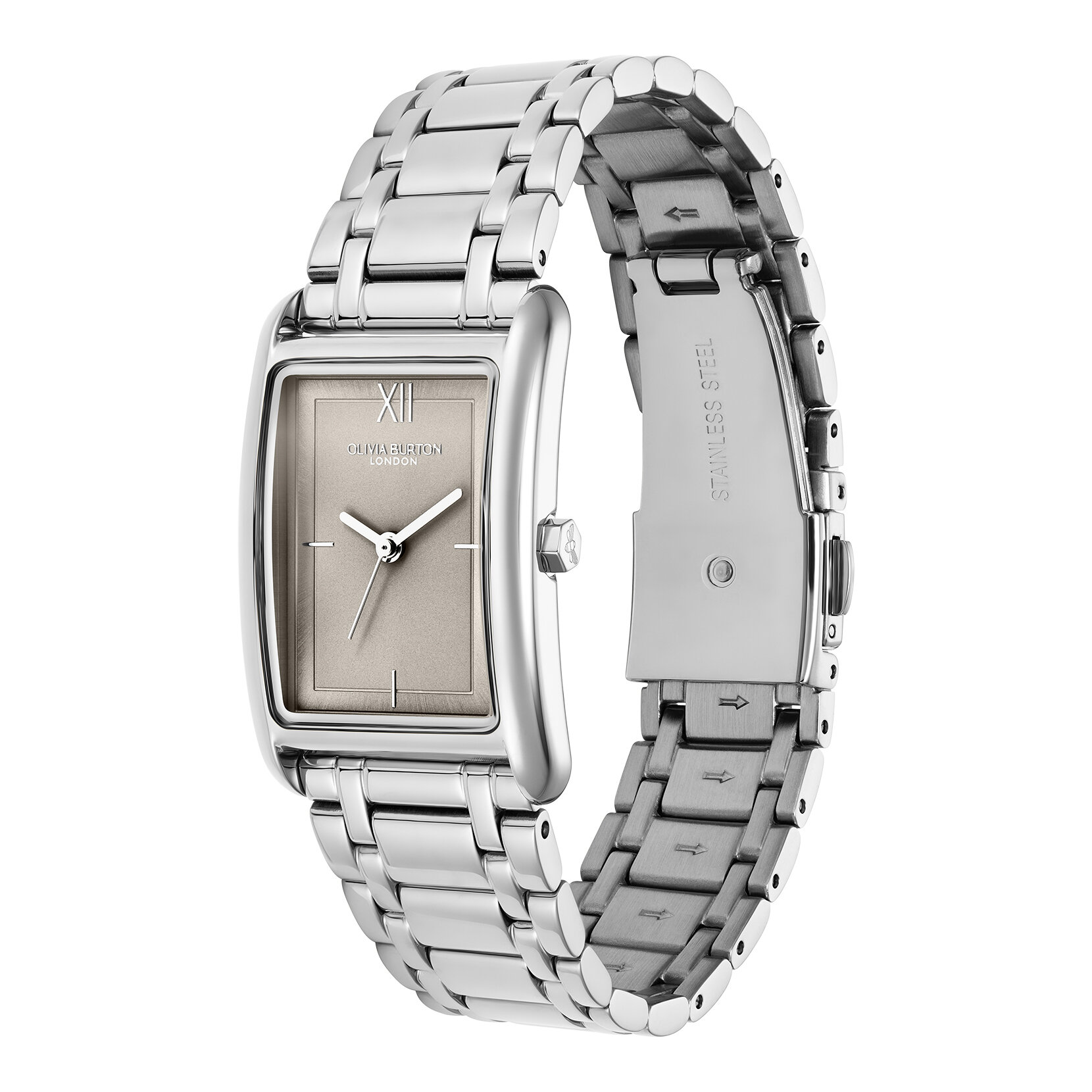 Bracelet de Montre Grove 23mm Gris tourterelle & Argent