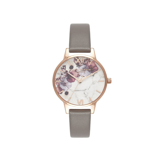 Marble Floral London Grey & Rose Gold