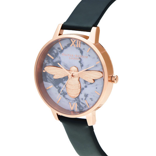 Shoreditch Marble Bee, Vegan Black & Rose Gold
