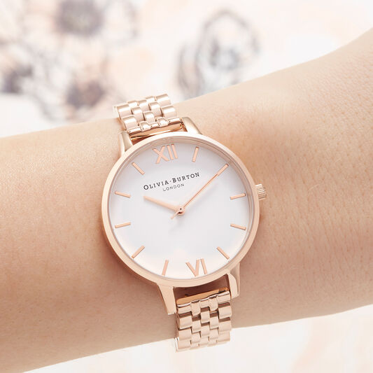 White Dial, Rose Gold Bracelet Watch