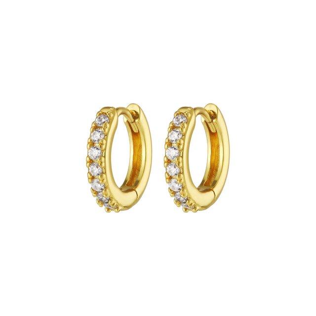 Crystal Gold Plated Huggie Hoop Earrings