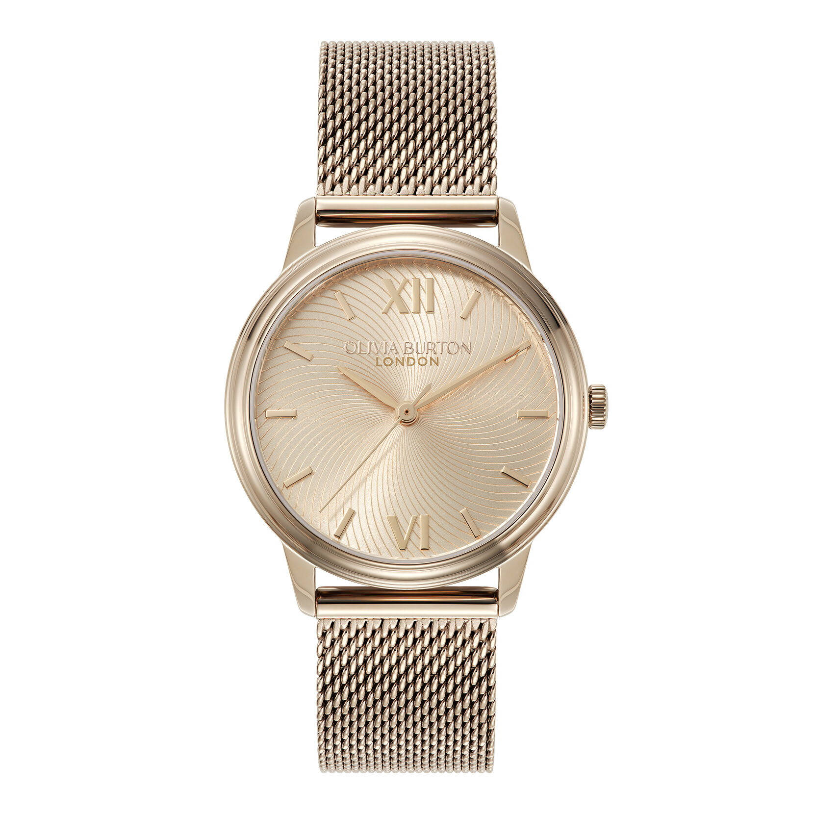 Classic 32mm Swirl Carnation Gold Rose Gold Mesh Watch Olivia