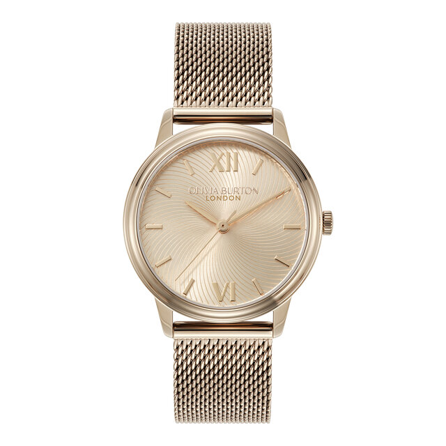 32mm Swirl Carnation Gold & Rose Gold Mesh Watch