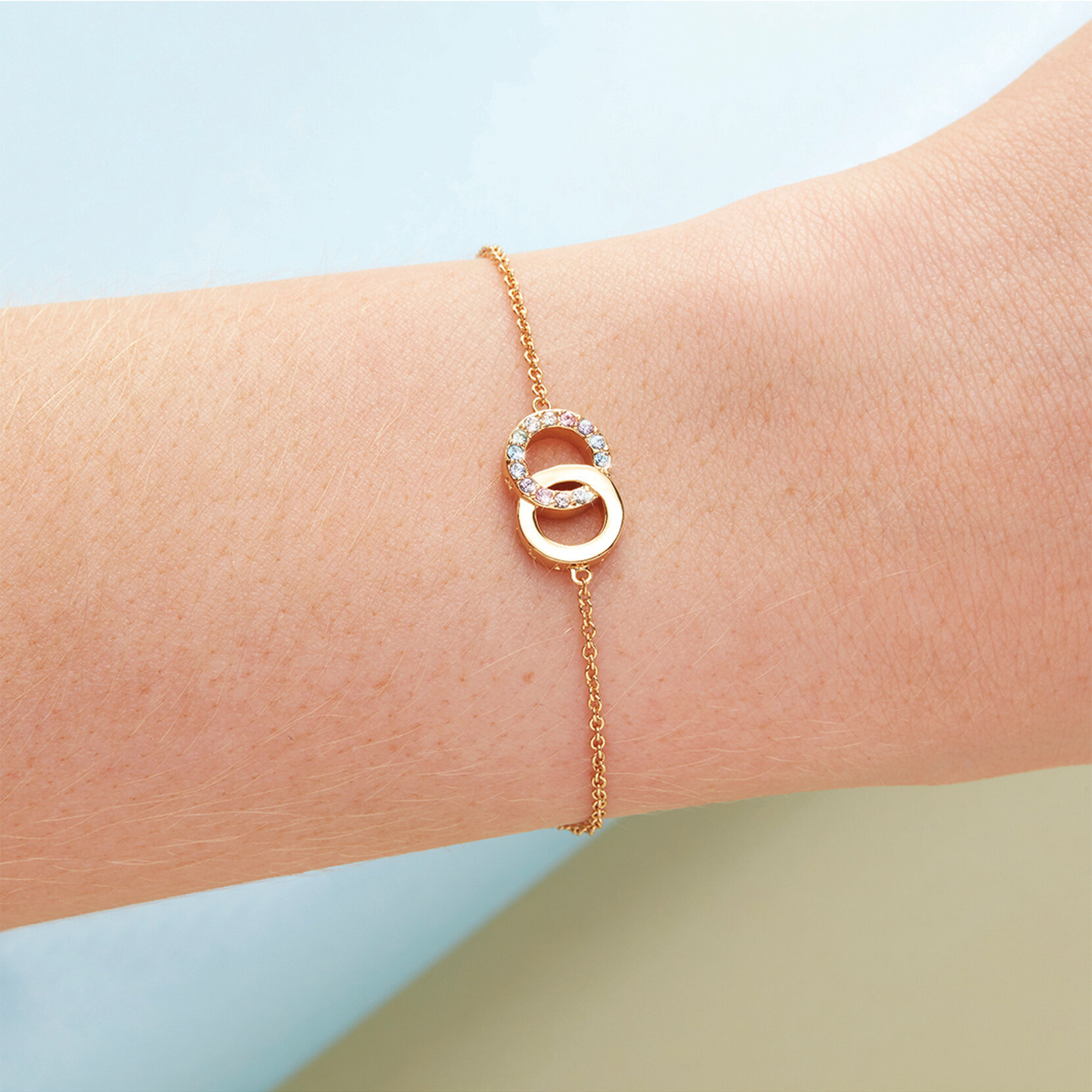 Bracelet chaîne Rainbow Interlink or