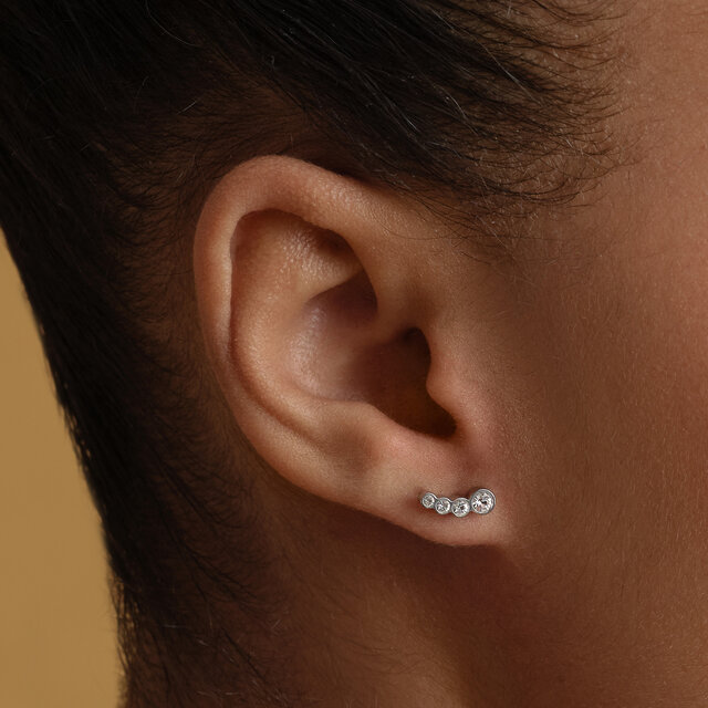 Boucles d'Oreilles Crystal Argent