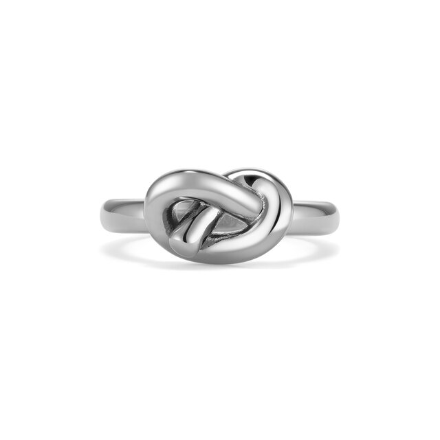 Lover's Knot Silver Tone Ring M