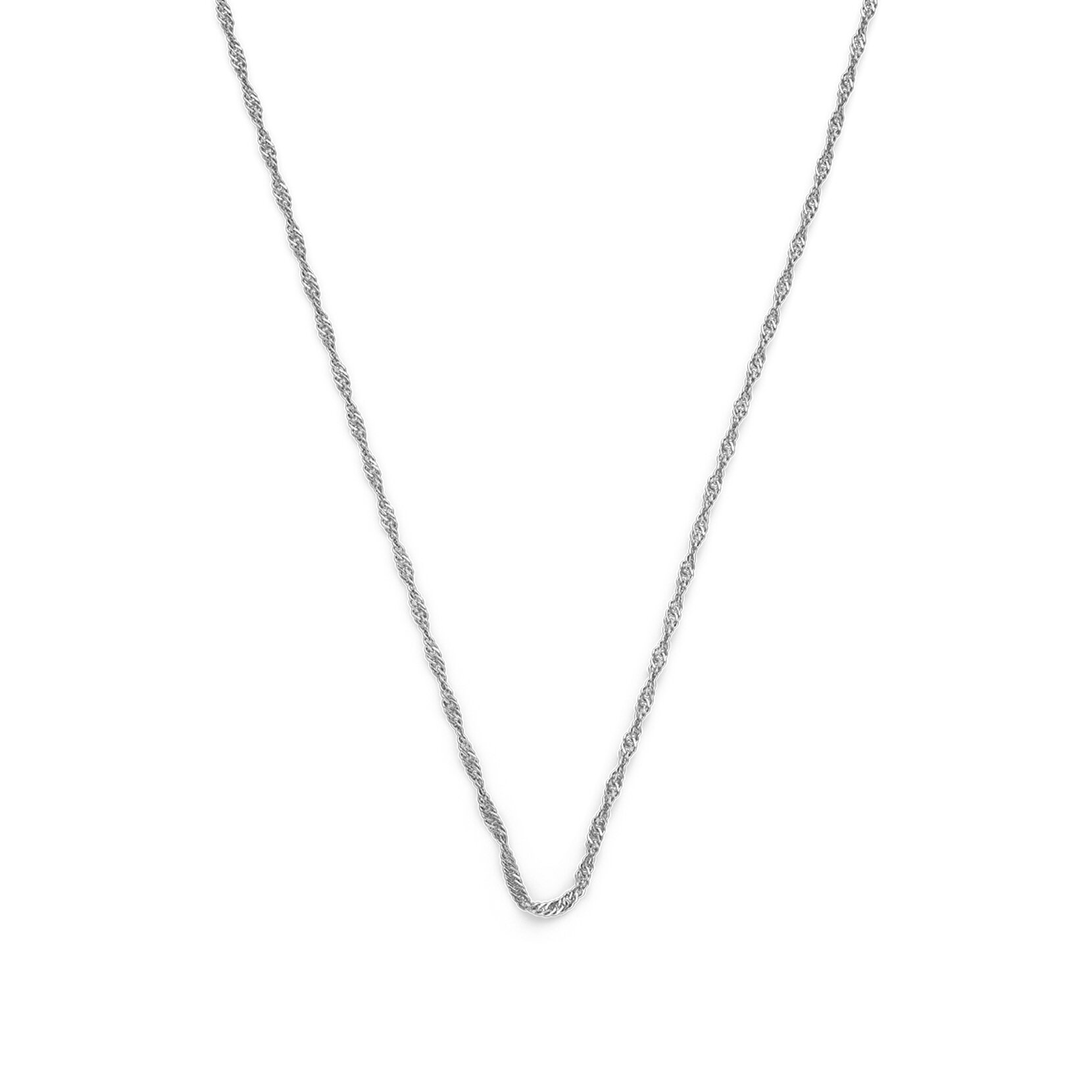 Twisted Rope Silver Tone Chain Necklace