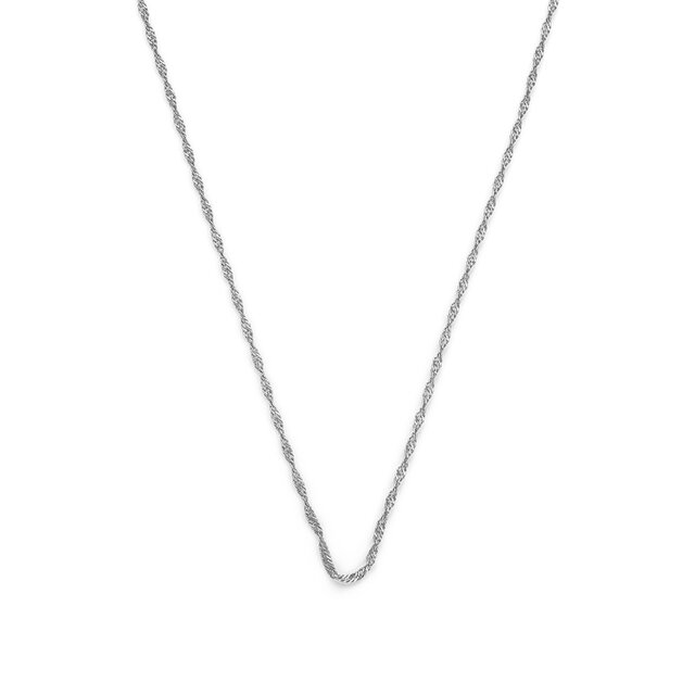 Twisted Rope Silver Tone Chain Necklace