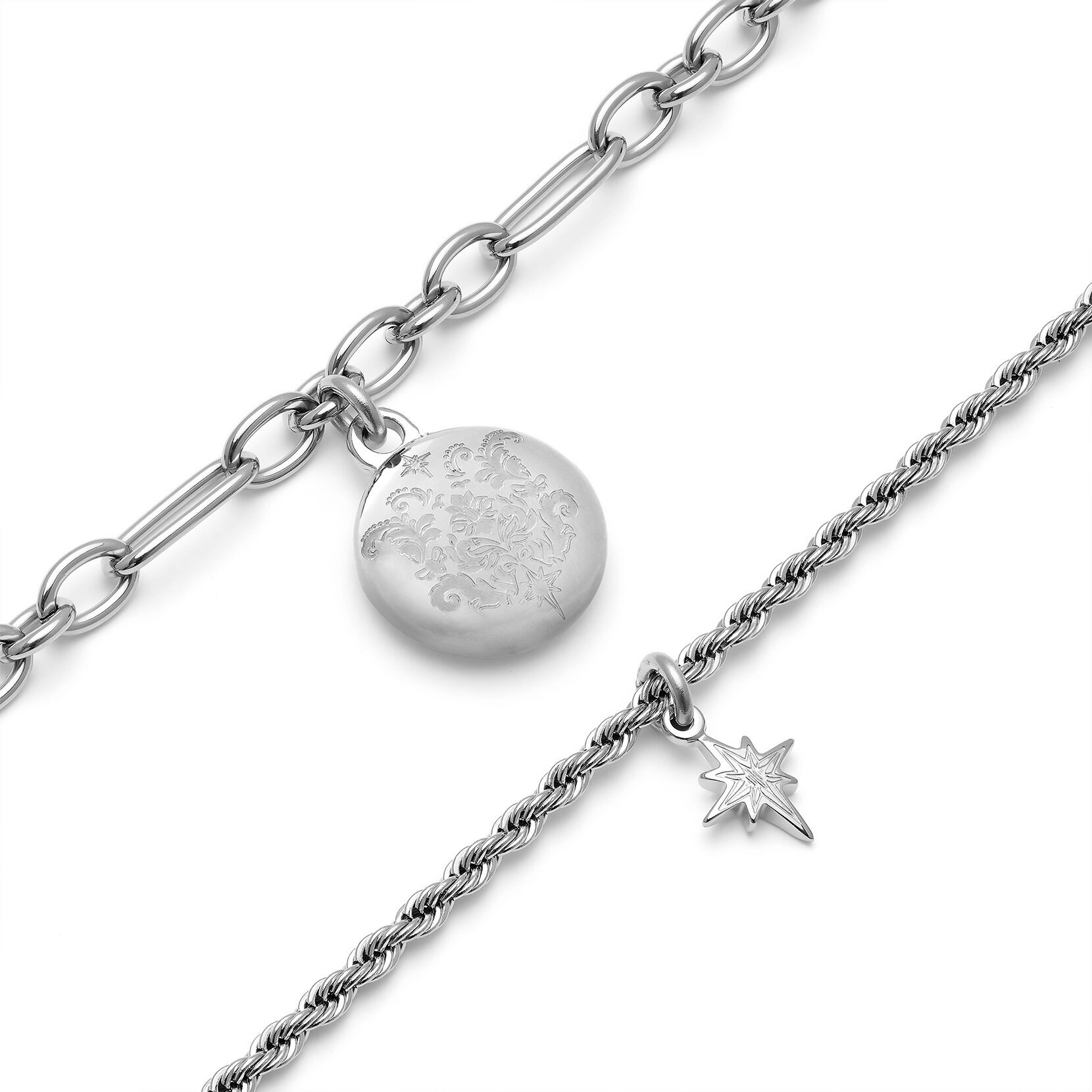 Ever Stacked Silver Tone Multi-Chain Bracelet