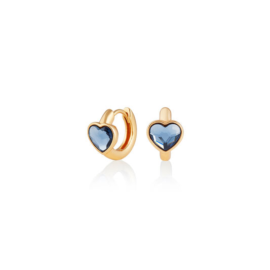 Heart Huggies Hoop Demin Blue & Gold