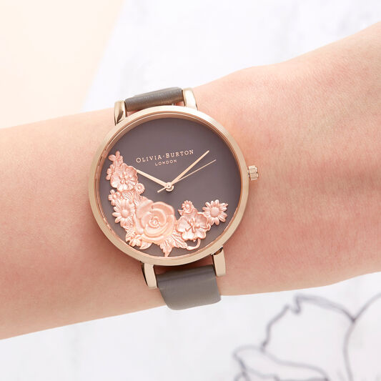 Floral Bouquet London Grey & Rose Gold Watch