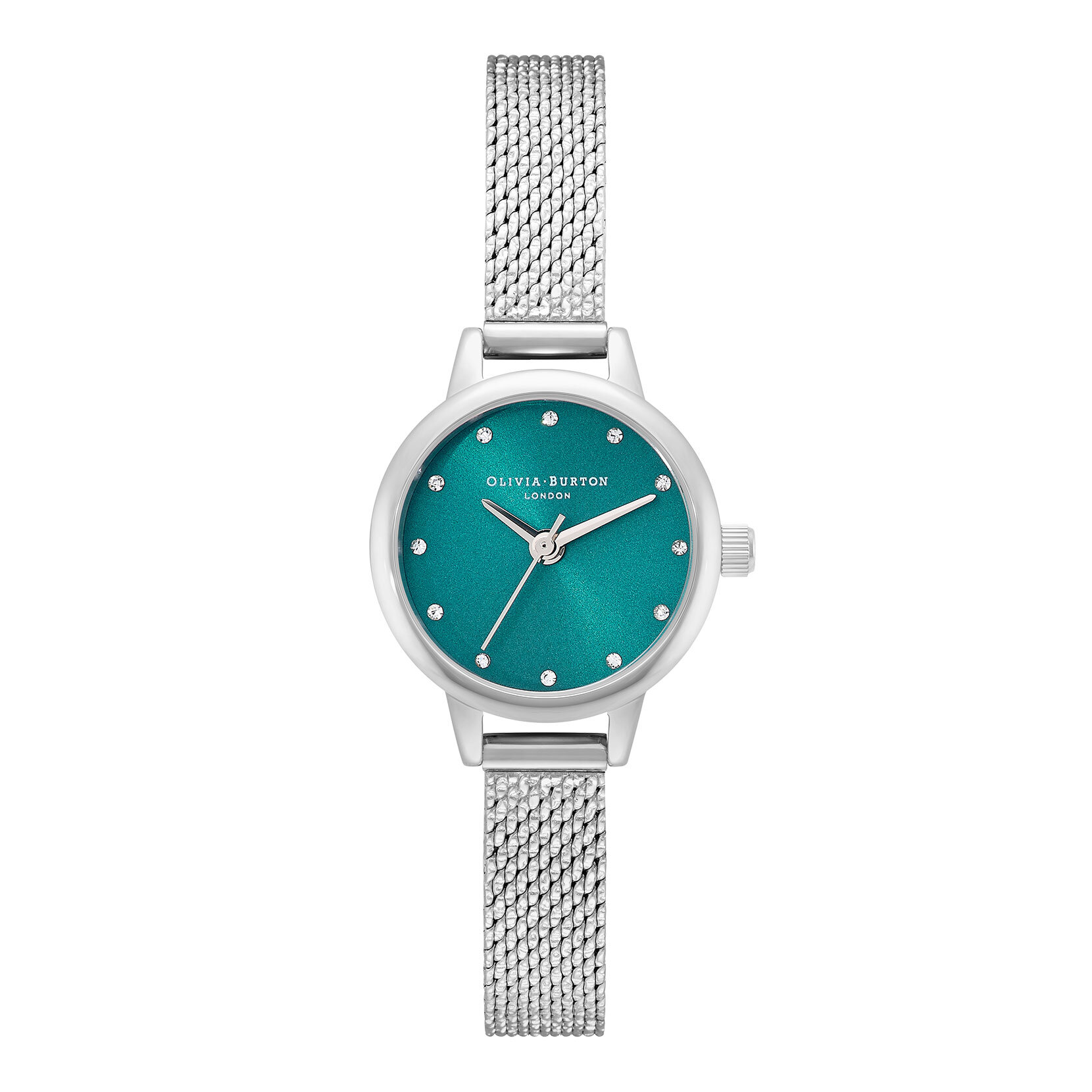 23mm Teal & Silver Mesh Watch