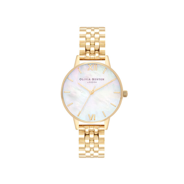 Mother of Pearl Gold Bracelet Watch