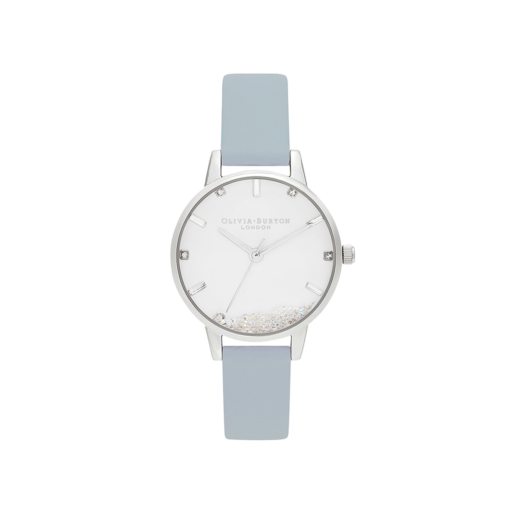 Ladies The Wishing Watch Vegan Chalk Blue Silver Olivia Burton London