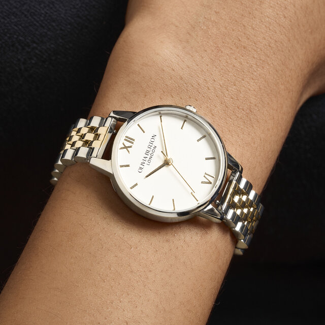 30mm White & Two Tone Bracelet Watch
