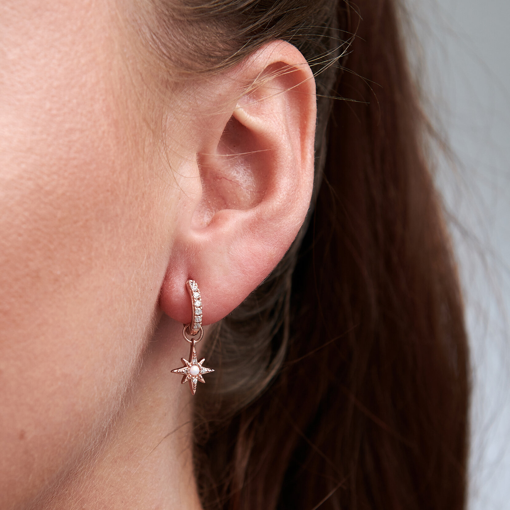 Huggie Hoops Celestial North Star or rose