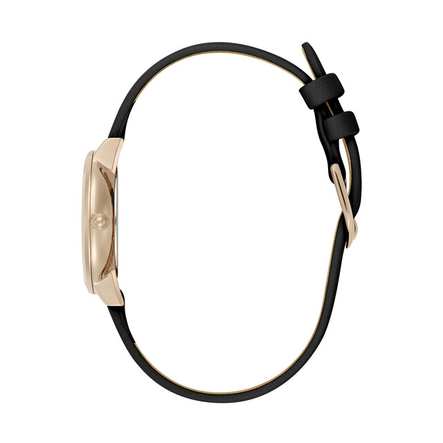 Montre Honeycomb Ultra Fine & Bracelet Cuir Noir & Or 28mm