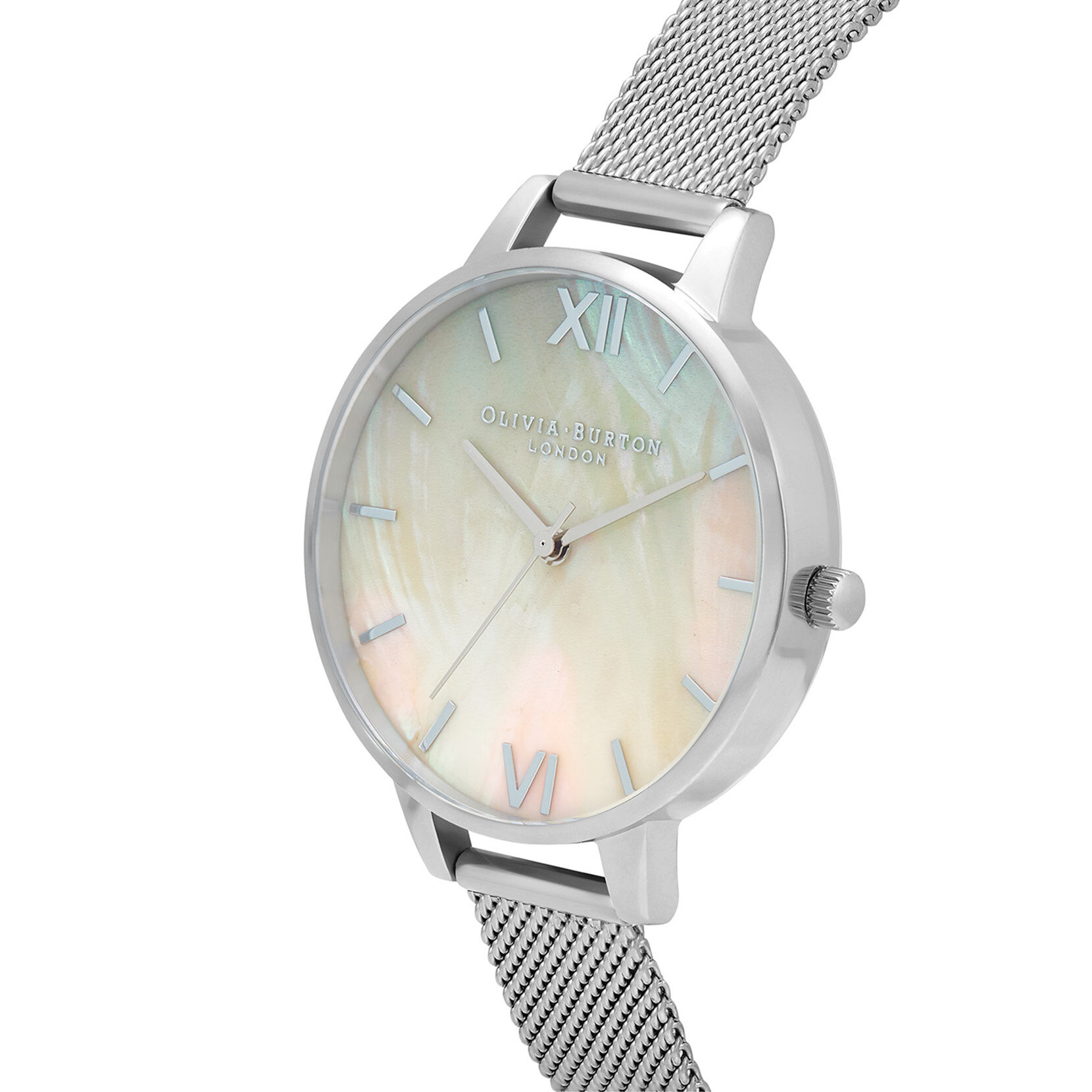 34mm Grey & Silver Mesh Watch