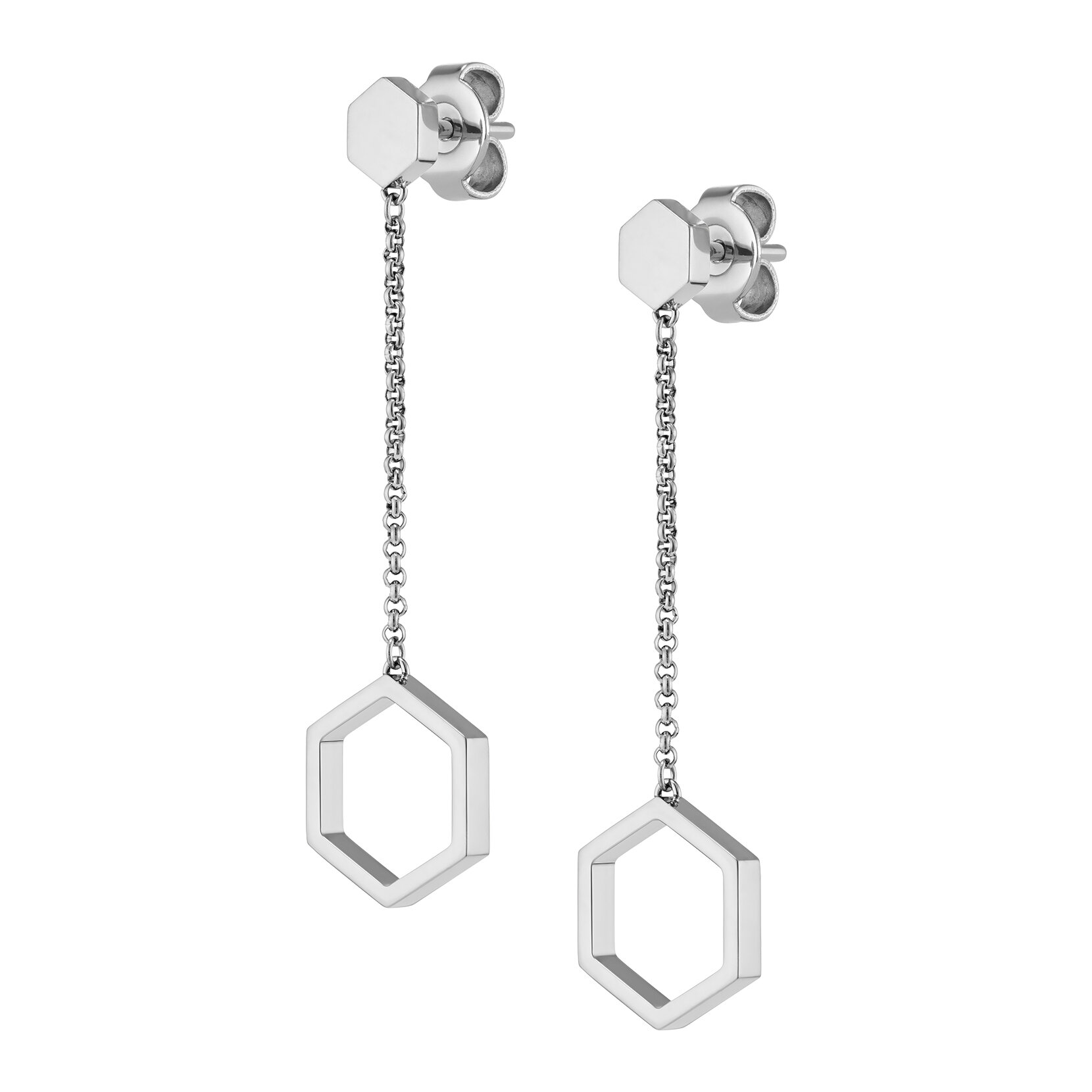 Boucles d'oreilles Pendantes Honeycomb Argent