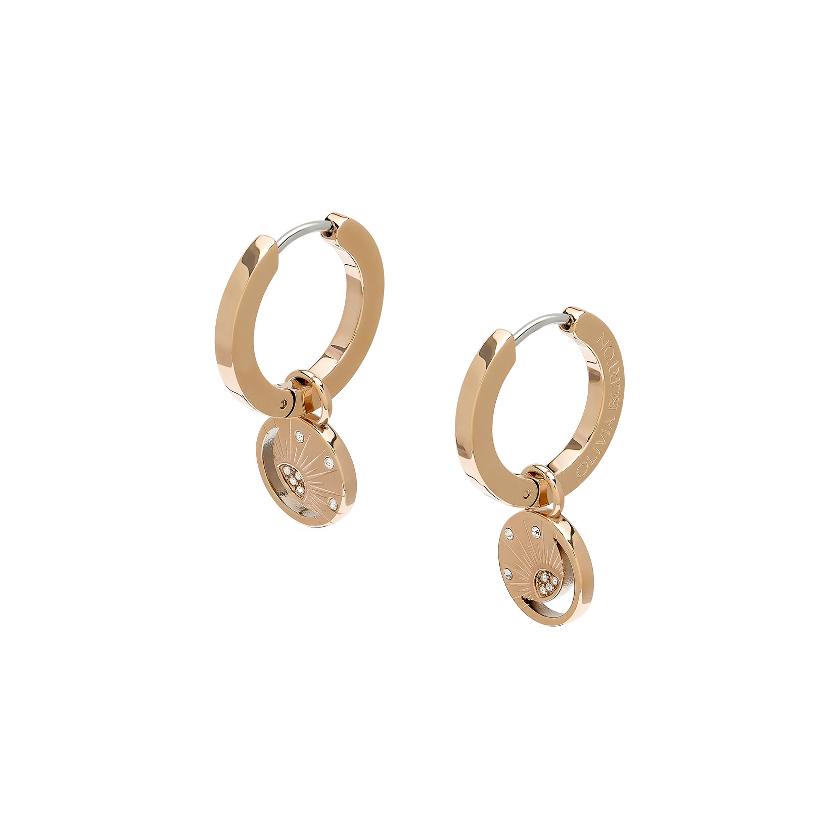 Celestial Sun Rose Gold Plated Hoop Earrings