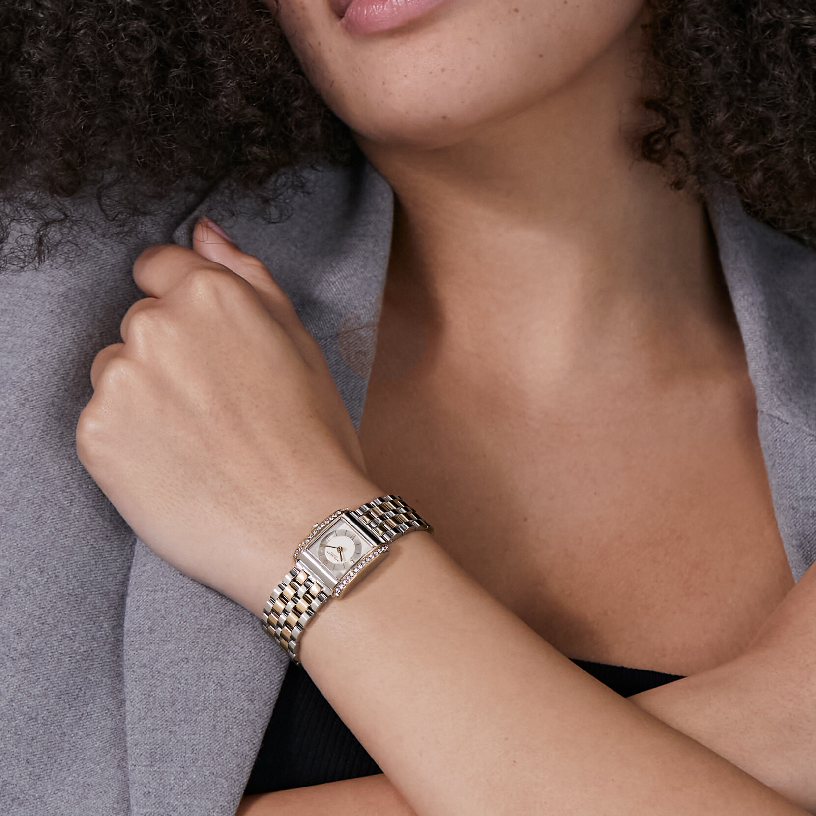 Montre Berkley Blanc & Bracelet Bicolore 21mm