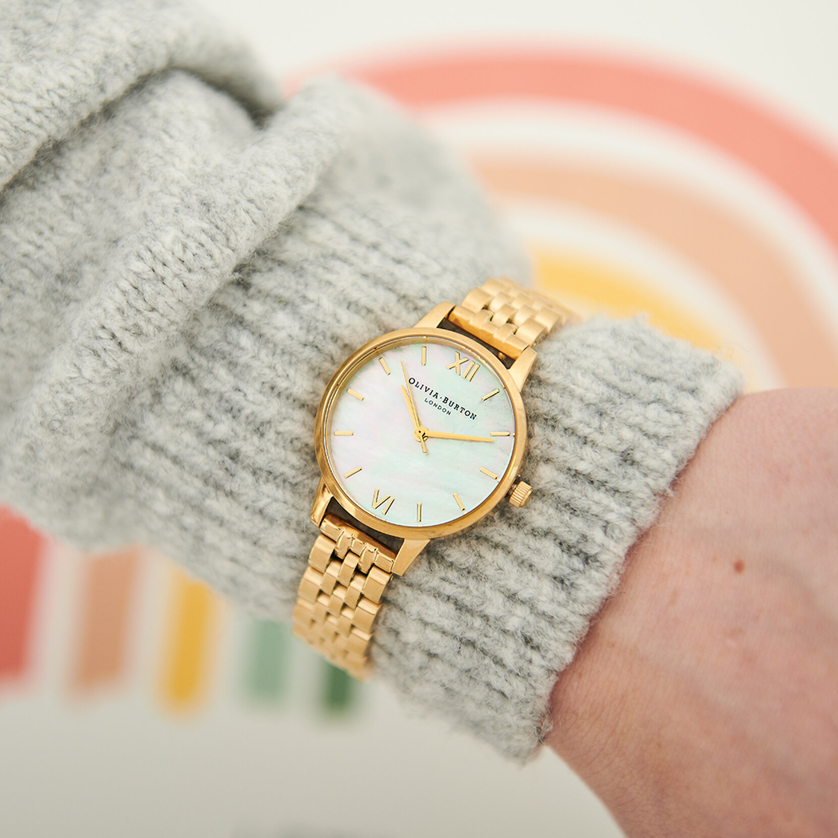 30mm White & Gold Bracelet Watch