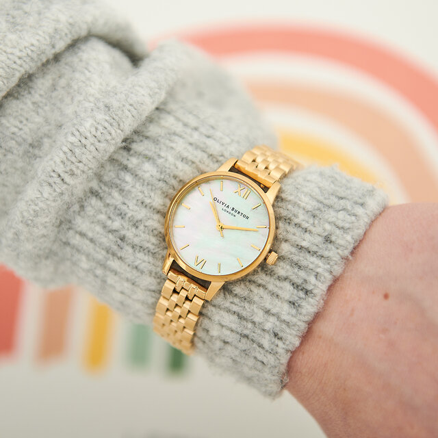 30mm White & Gold Bracelet Watch