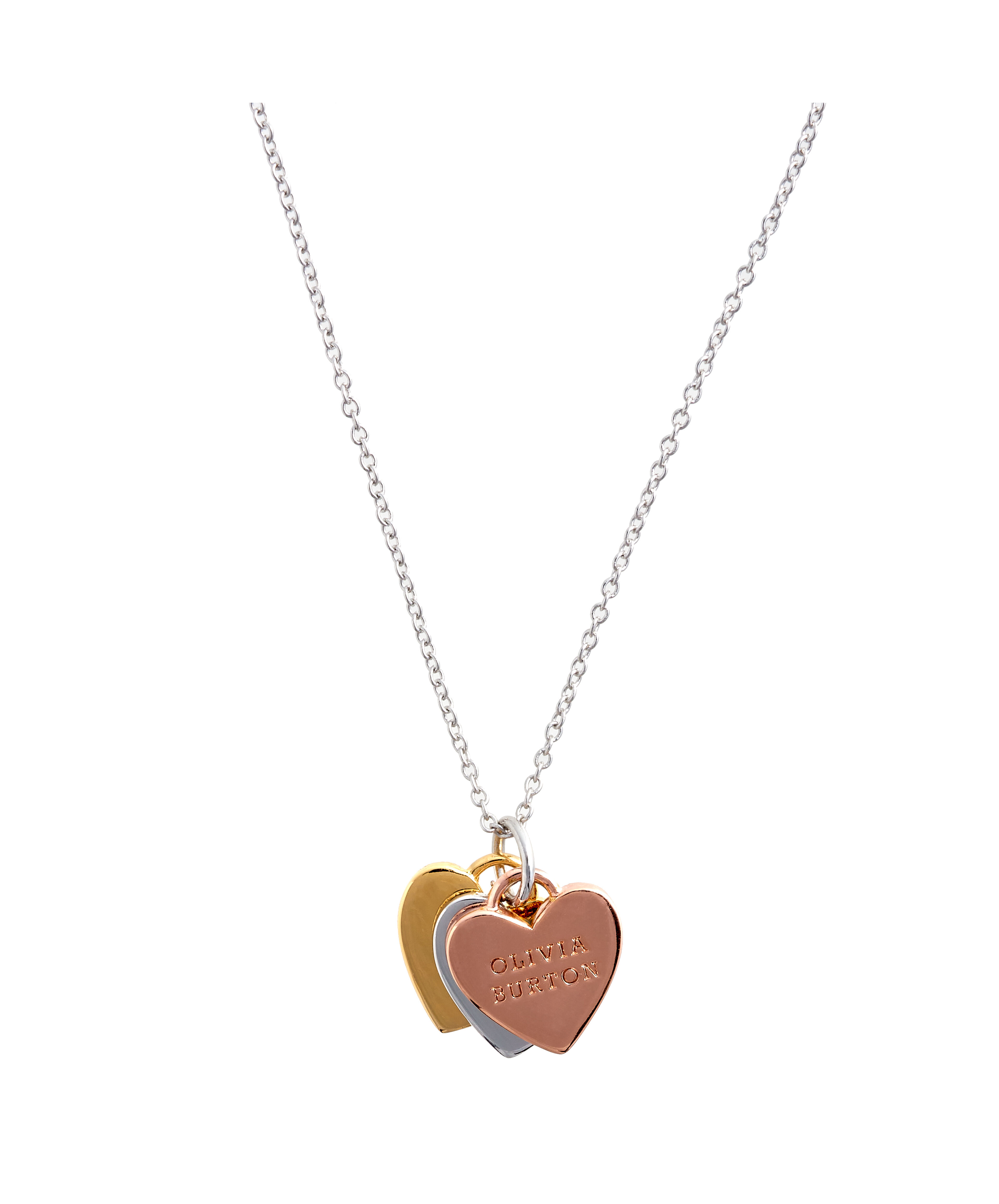 Olivia Burton Vintage Silver and 18ct Rose Gold Plated Bow Coin Necklace |  0111333 | Beaverbrooks the Jewellers