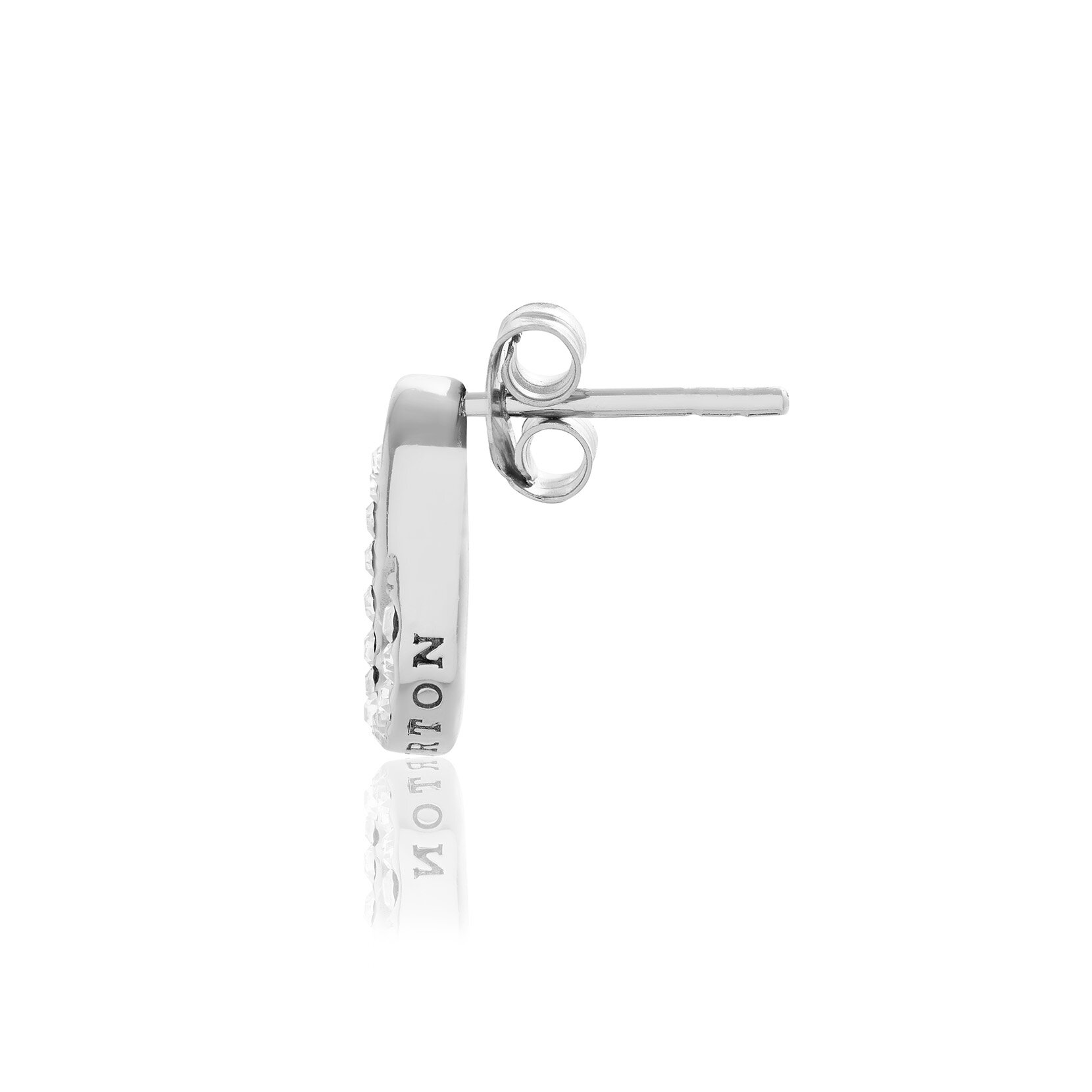 Silver Interlink Drop Stud Earrings